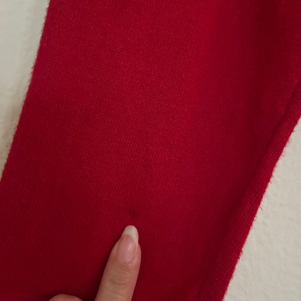 Jones New York Signature Red Beaded Bow Knit Top 3/4 Sleeve Size M - Picture 6 of 11